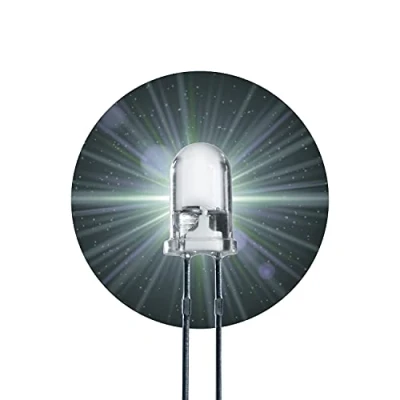 Afbeelding van Lumetheus LED 3mm kleur wit 5000 mcd 20 stuks lichtdiodes ca. 3V witte diode 2 pin LEDs behuizing helder