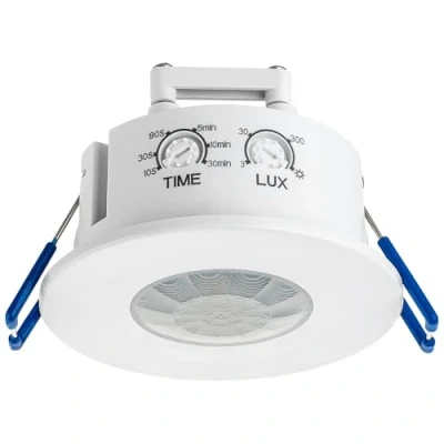 Afbeelding van SEBSON Infrarood Bewegingssensor Binnen Inbouw Plafond Montage Programmeerbaar, Detectiebereik 8m/360, Bewegingsmelder voor LED Lampen, 3 Draads