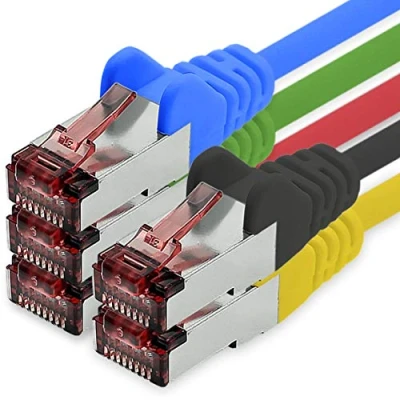 Afbeelding van Cat6 Netwerkkabel 5 x 1m Kleur Ethernetkabel Lankabel Lan Sftp Pimf Patchkabel 1000 Mbit s