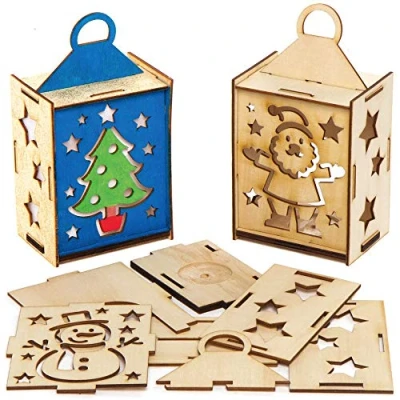 Afbeelding van Baker Ross AX557 Houten Kerstlantaarnsets Pakket Van 3, Kleur Voor Houtbewerking In Schilderkunst Kunstactiviteiten Kinderen Dit Feestelijke Seizoen