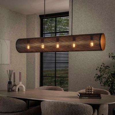 Afbeelding van Fraaai Selena hanglamp 5L koker mesh Metaal