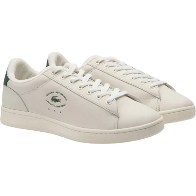 Afbeelding van Lacoste Carnaby SET Sneakers laag, Heren, Maat: 41, Beige/vert foncé Leer