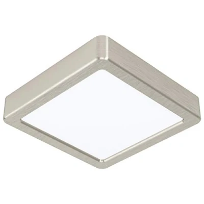 Afbeelding van EGLO led Fueva 5 Plafondlamp, 1 lichtpunt, moderne opbouwlamp van staal met een kunststof lichtoppervlak, plafondlamp in mat nikkel, wit, opbouwla