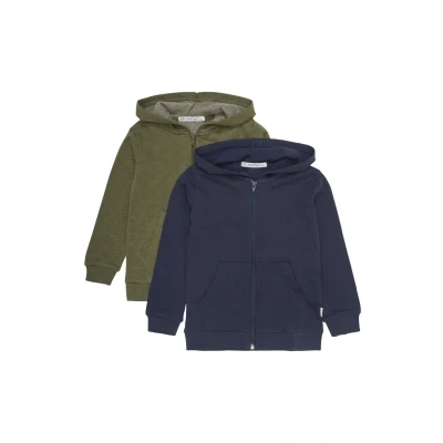 Afbeelding van MINYMO Sweatvest donkerblauw / groen gemêleerd