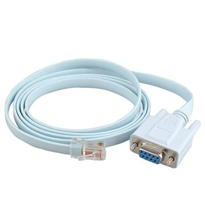 Afbeelding van Futheda RJ45 naar RS232, DB9 9 Pin Seriële poort Vrouwelijk Mannelijke Cat5 Ethernet LAN Rollover Console Kabel Schakelaar Lijn 4.6Ft/1.4M