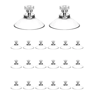 Afbeelding van QWORK® 20 stuks zuignap, zuignappen voor ramen, Ø 40mm met kartelmoer