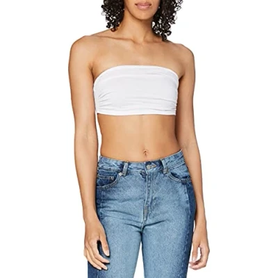 Afbeelding van Urban Classics Dames bandeau top, verkrijgbaar in vele verschillende kleuren, maten XS XL, wit, M