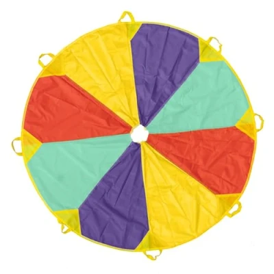 Afbeelding van THE TWIDDLERS Grote Regenboog Parachute Speelgoed met 8 Handvatten voor Kinderen en Familie (1,80m) School Buitenspelen, Kinderverjaardag, Kinderspelen