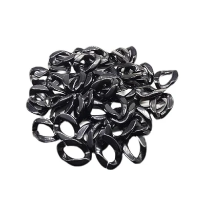 Afbeelding van 100Pcs Zwarte Acryl Plastic Linking Chain Ringen Twist Ketting Kralen Quick Link Connectors Voor Diy Telefoon Tas Sieraden Maken Decoratieve Accessoires