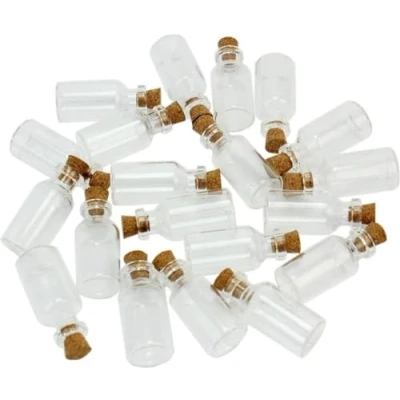 Afbeelding van Finnacle Glazen flesjes met kurk 5ml 50 stuks