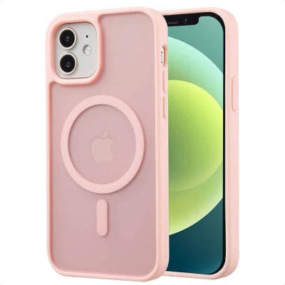 Afbeelding van Apple iPhone 12 MagSafe Hoesje Kunststof imoshion Hardcase/Backcover Lichtroze Telefoonhoesje
