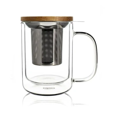 Afbeelding van OGO Dubbelwandige/Thermische Theepot/theetas/infuser met filter 350ml