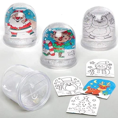Afbeelding van Baker Ross AX490 Kerstmis Kleur In Sneeuw Bal Sets Pakket Van 4, Maak Je Eigen Feestelijke Kunst En Kunstnijverheid Voor Kerstactiviteiten