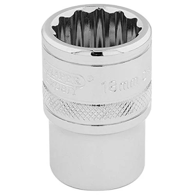Afbeelding van Draper 33202 1/2&quot; Vierkante Drive 12 Point Socket, 18mm Grootte, Blauw
