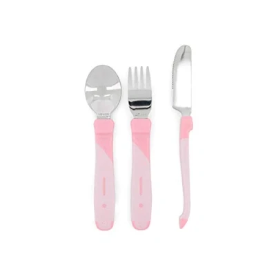 Afbeelding van Twistshake Learn Cutlery Stainless, Peuter bestekset, Roze, Roestvrijstaal, Meisjes, 1 jaar, 3 stuk(s)