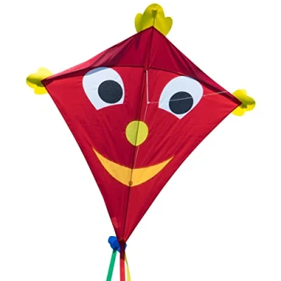 Afbeelding van CIM Vlieger voor kinderen SUPER DRACHEN Happy Eddy XL Dimensie: 102cm x 108cm Eenlijner inclusief Vliegersnoer vliegerkoord vanaf 6 jaar