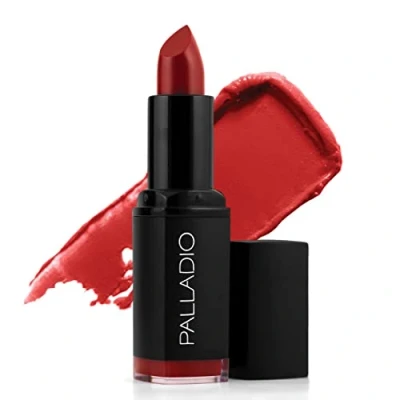 Afbeelding van Palladio Kruidige Matte Lippenstift, Fluweelrood, Romige en Volledige Dekking Langhoudende Red Carpet