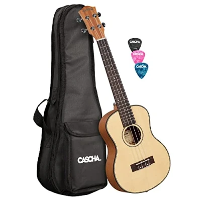 Afbeelding van Cascha HH 2154L linkshandige solid top tenor ukelele set