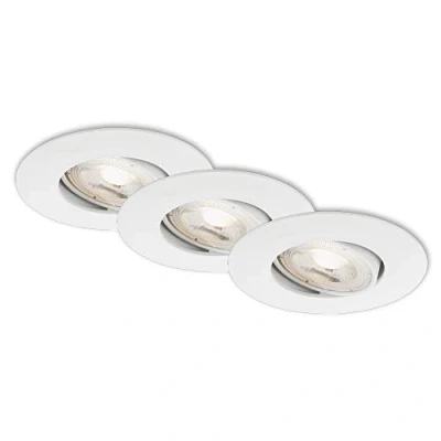 Afbeelding van Briloner Leuchten Inbouwspots 3 stuks Dimbaar LED 5W lichtkleur: warm Wit Ø90mm