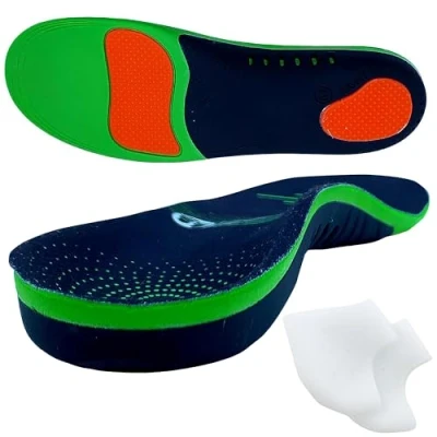 Afbeelding van Plantar Mensen Orthotische Inlegzolen Volledige lengte met Boogsteunen &amp; Siliconen Hielpads, Metatarsale en Hielkussen voor Plantaire Fasciitis Behandeling (S)