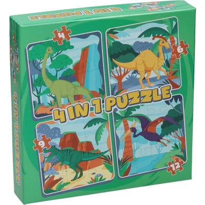 Afbeelding van Legpuzzel 4in1 Dino, 12st.