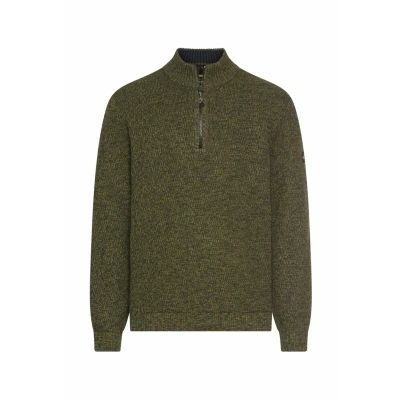 Afbeelding van camel active Gebreide Troyer met gemêleerde structuur Maat menswear XXL Bosgroen