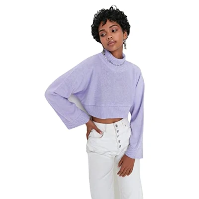 Afbeelding van Trendyol Smaragdgroene Super Crop Basic Gebreide Trui Twoaw21Kz0163