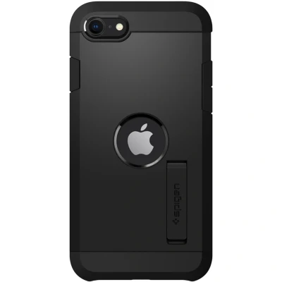 Afbeelding van Apple iPhone SE (2020) Hoesje Kunststof Spigen Hardcase/Backcover Zwart Telefoonhoesje Shockproof/Valbescherming