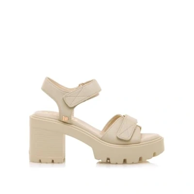 Afbeelding van mtng Emeline Sandalen met plateauzool, Dames, Maat: 37, Cream Pu