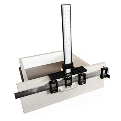 Afbeelding van Kast Hardware Jig, Verstelbare Handgreep Ponszoeker voor Houtbewerkingsboorgeleider, Deur en Lade Front Knoppen Installatie