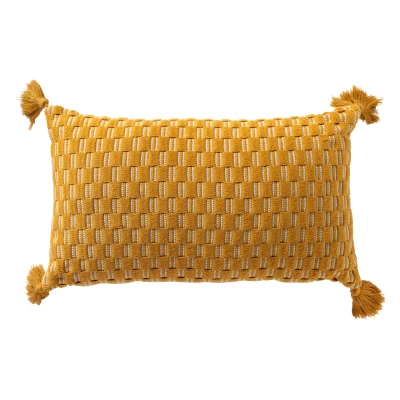 Afbeelding van Dutch Decor DAIMY Sierkussen 30x50 cm Rattan geel Inclusief binnenkussen