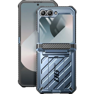 Afbeelding van SUPCASE Unicorn Beetle Pro Hoesje Geschikt voor Samsung Galaxy Z Flip 6 Stofdichte Case Met Ingebouwde Screenprotector Full Protect valbescherming Holster en Kickstand Blauw