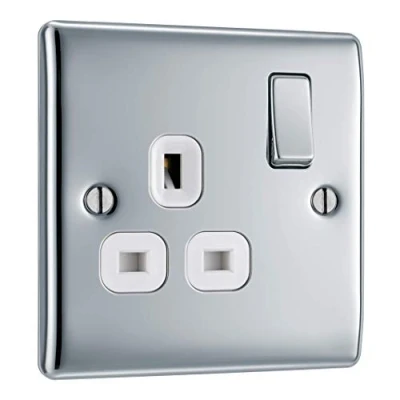 Afbeelding van BG Electrical 1 speed schakelaar, metaal, mat zwart, NPC21W
