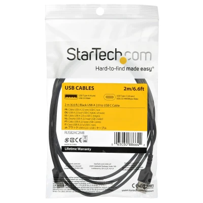 Afbeelding van Kabel USB A naar C Startech RUSB2AC2MB Zwart