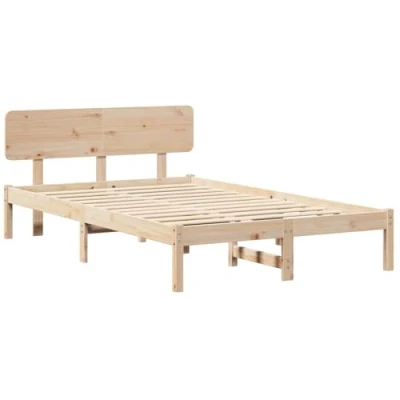 Afbeelding van vidaXL Bedframe met Hoofdbord 120x200 cm Massief Grenenhout
