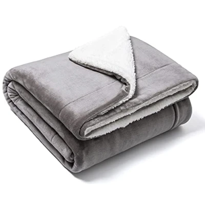 Afbeelding van Fleece Deken, Deken Een of Tweepersoons 160 x 210 cm, Kinderflanel Bed Super Zacht Donkergrijs/wit