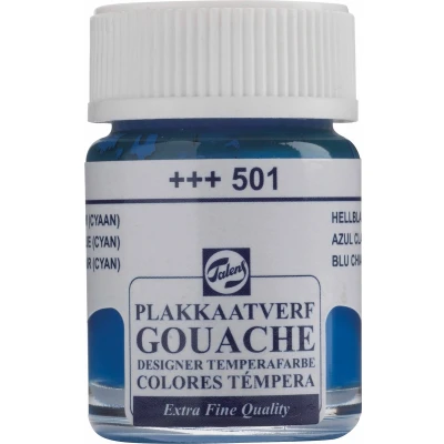 Afbeelding van Talens plakkaatverf Extra Fijn flacon van 16 ml, lichtblauw (cyaan)