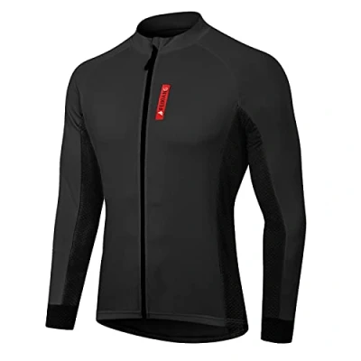 Afbeelding van MEETWEE fietsshirt voor heren, met korte mouwen, kleding mountainbikes, Zwart 1 lang, M