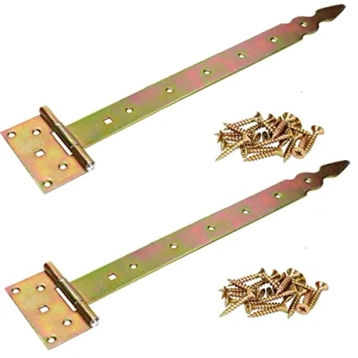Afbeelding van KOTARBAU® Set van 2 T scharnieren decoratief 400 mm verzinkt geel