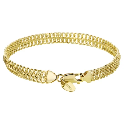 Afbeelding van Armband Zilgold Dubbel Gourmet geelgoud met zilveren kern 6,5 mm