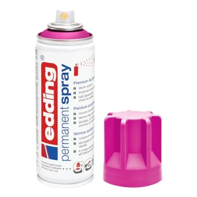 Afbeelding van edding 5200 Permanent Spray magenta mat 200 ml acryllak voor het lakken en decoreren van glas, metaal, hout, keramiek, kunststof, canvas lakspray, acrylspray, verfspray