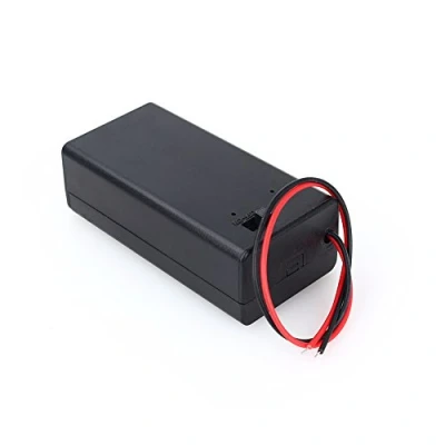 Afbeelding van Support de Batterie Boîte Rangement en Plastique Cas 9V PP3 avec le Commutateur MARCHE/ARRET + Fil
