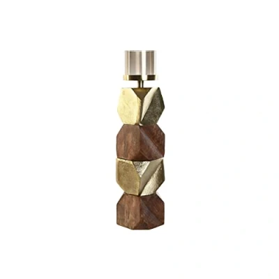 Afbeelding van Kaarshouder DKD Home Decor Bruin Gouden Aluminium Kristal Mangohout 10 x 51,5 cm