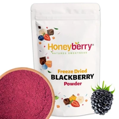 Afbeelding van Gevriesdroogd Bramenpoeder Vriesgedroogd Fruitpoeder Gedroogd Bramen Poeder voor Bakken, Smoothies en Desserts 100% Natuurlijk Bessenpoeder Zonder Toevoegingen of Suikers (100g)