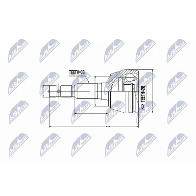 Afbeelding van Homokineet reparatie set, aandrijfas NTY NPZ PL 013