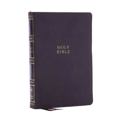 Afbeelding van NKJV, Compact Center Column Reference Bible, Gray Leathersoft, Red Letter, Comfort Print: New King James Version, Gray, Reference, Print