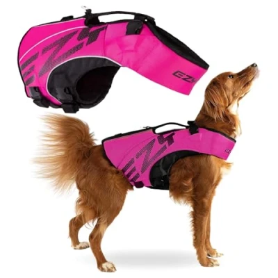 Afbeelding van EzyDog X2 Boost Reddingsvest, varen, hondvriendelijk, peddelsurfen, superieur drijfvermogen, reddingshandvat (M, roze)