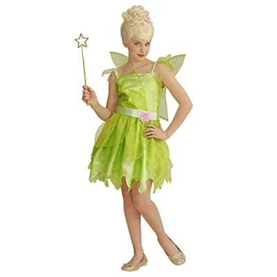 Afbeelding van Widmann Elfen Feeen &amp; Fantasy Kostuum Fee Qula Meisje Groen Maat 140 Carnavalskleding Verkleedkleding