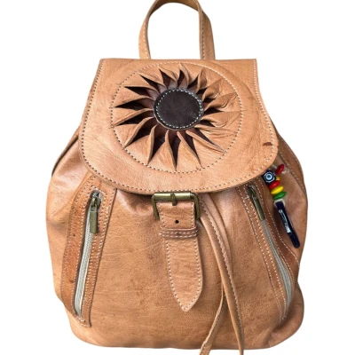 Afbeelding van festival heuptas tas crossover Lichtbruin camel kleur leer/leder Fannypack tasje
