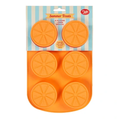 Afbeelding van Tala ijsblokjesvorm Limoen silicone 6 delig oranje